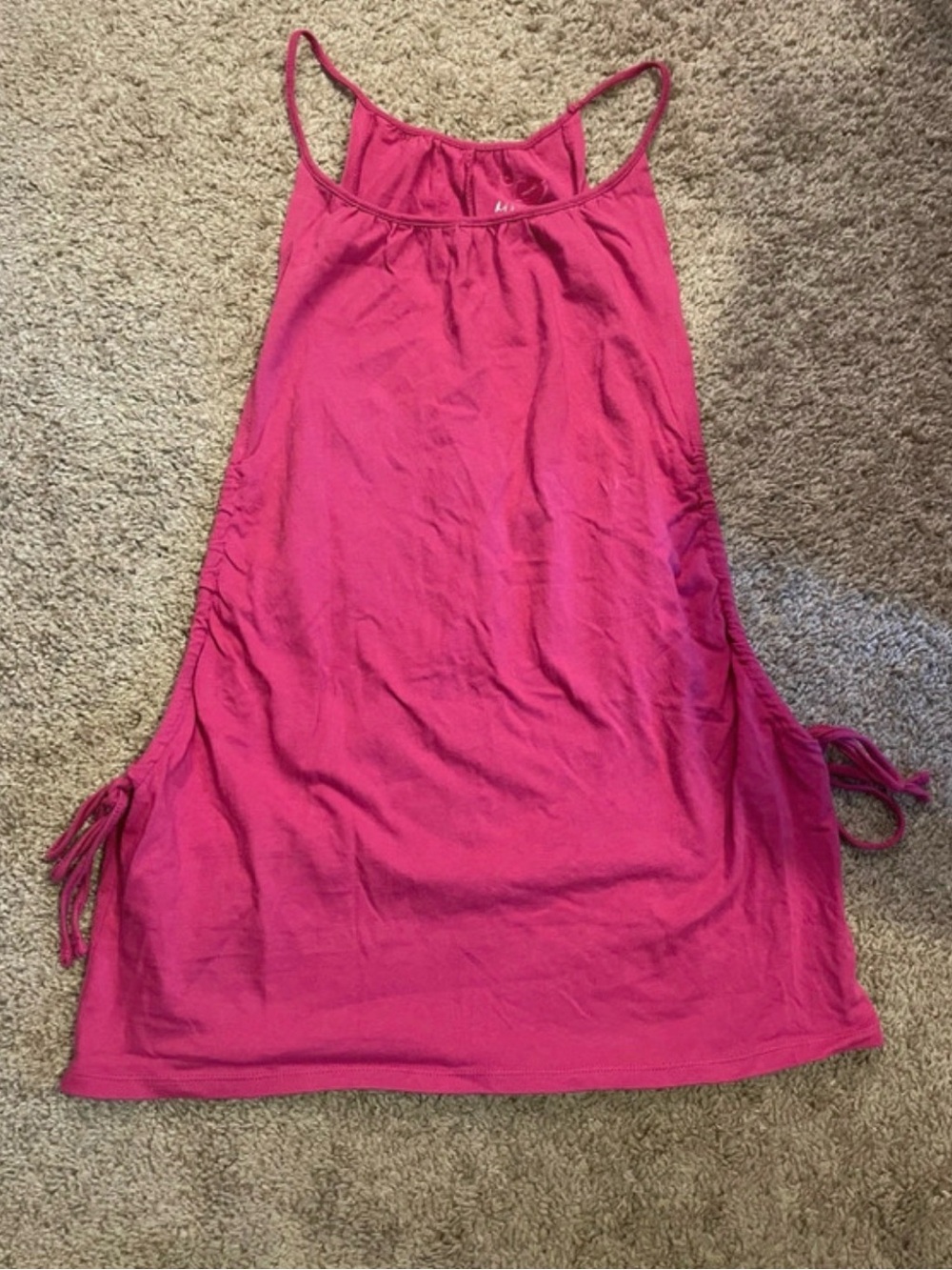 Miley Cyrus Max Azria 100% Cotton Pink Tank Dress Swimsuit Beach Coverup